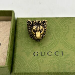 Unisex Gucci  iconic Lionhead ring size 10 made in Italy